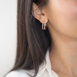 Sparkling Rosé Double Hoop Earrings